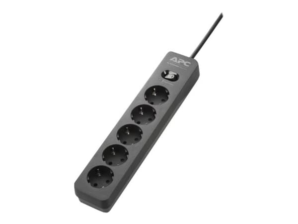 APC Essential Surgearrest PME5B - Strømstødsbeskytter - AC 220/230/240 V - 2300 Watt - output-stikforbindelser: 5 - Tyskland - sort
