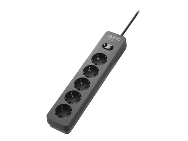 APC Essential Surgearrest PME5B - Strømstødsbeskytter - AC 220/230/240 V - 2300 Watt - output-stikforbindelser: 5 - Tyskland - sort