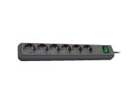 Brennenstuhl Eco-Line, 6 AC-pistorasia(a), Tyyppi F, 3680 W, 13500 A, Musta, IP20