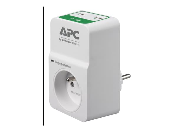 APC Essential Surgearrest PM1WU2 - Overspenningsavleder - AC 230 V - utgangskontakter: 1 - Frankrike - hvit