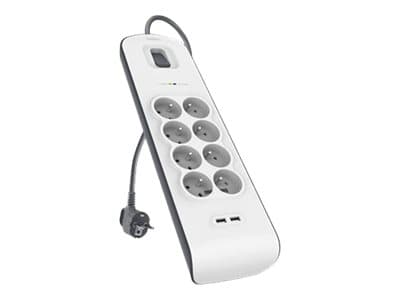Belkin BSV804ca2M, 900 J, 8 AC-pistorasia(a), Valkoinen, 2 m