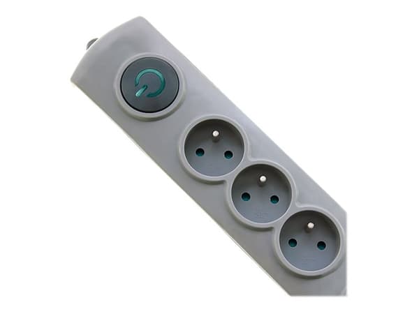 Qoltec - Overspenningsavleder - AC 230 V - 3680 watt - utgangskontakter: 4 - 2.5 m kabel - grå