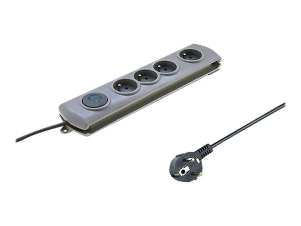 Qoltec - Overspenningsavleder - AC 230 V - 3680 watt - utgangskontakter: 4 - 2.5 m kabel - grå