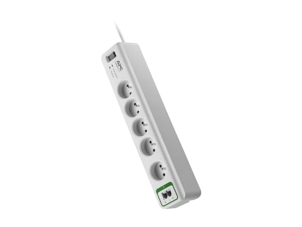 APC SurgeArrest Essential - Överspänningsskydd - AC 230 V - 2300 Watt - utgångskontakter: 5 - 1.83 m sladd - Belgien, Frankrike - vit