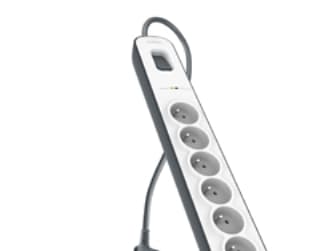 Belkin BSV603ca2m, 650 J, 6 AC-pistorasia(a), Tyyppi E, Musta, Valkoinen, Tyyppi E, 2 m