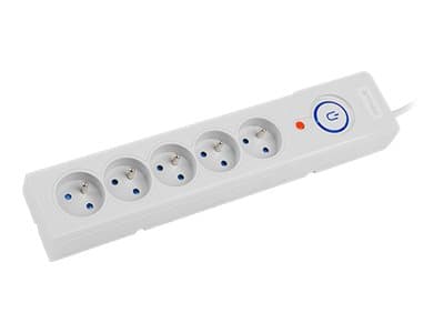 Armac Z5 - Ylijännitesuoja - AC 250 V - 2500 Watt - lähtöliittimet: 5 - 3 m kaapeli - harmaa