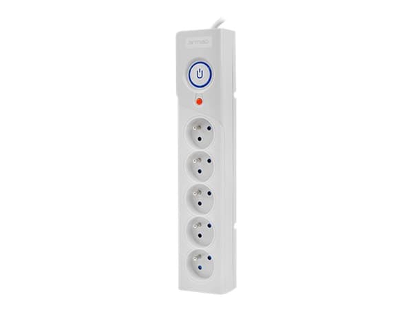 Armac Z5 - Ylijännitesuoja - AC 250 V - 2500 Watt - lähtöliittimet: 5 - 3 m kaapeli - harmaa
