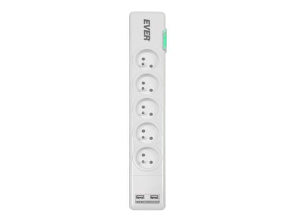 EVER ELITE USB - Ylijännitesuoja - AC 230 V - lähtöliittimet: 5 - 1,5 m kaapeli