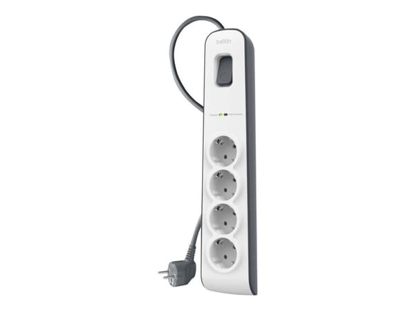 Belkin BSV400VF2M, 525 J, 4 AC-pistorasia(a), Valkoinen, 2 m