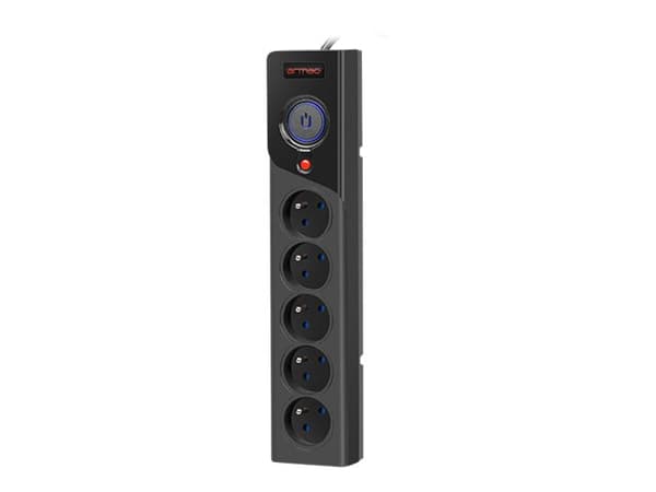 Armac Z5 - Overspenningsavleder - AC 250 V - 2500 watt - utgangskontakter: 5 - 5 m kabel - svart