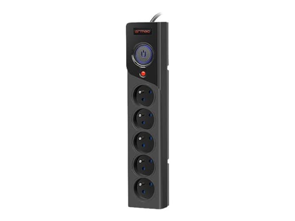 Armac Z5 - Overspenningsavleder - AC 250 V - 2500 watt - utgangskontakter: 5 - 5 m kabel - svart