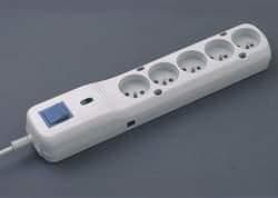 Lestar LV-530W power strip with anti-surge protection 5 sockets 1.5m gray (LV530W1.5 GRAY)