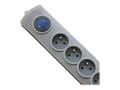 Miniatyrbilde 3 av 5: Qoltec Quick Switch - Overspenningsavleder - AC 230 V - 3680 watt - utgangskontakter: 8 - 3 m kabel - grå