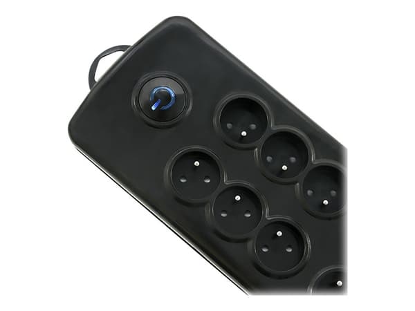 Qoltec 50161, 8 AC-pistorasia(a), 230 V, 50 Hz, 16 A, 3500 W, Musta