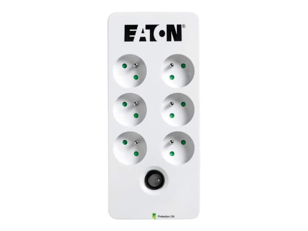 Eaton Protection Box - Overspenningsavleder - AC 220-250 V - 2500 watt - utgangskontakter: 6 - hvit