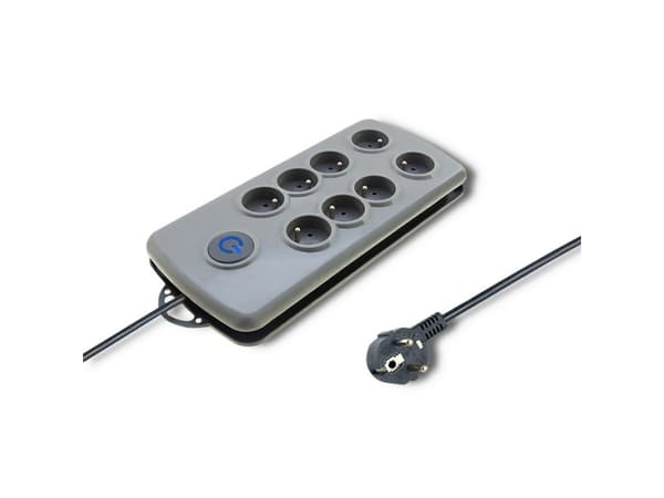 Qoltec 50162, 8 AC-pistorasia(a), 230 V, 50 Hz, 16 A, 3500 W, Harmaa