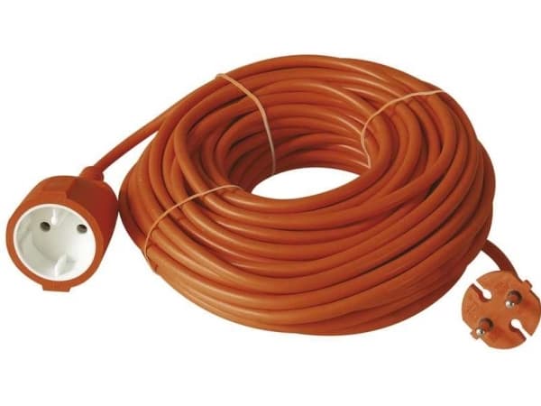Förlängningskabel för trädgård 1-uttag b/u 30m /H05VV-F 2x1/ orange P01330