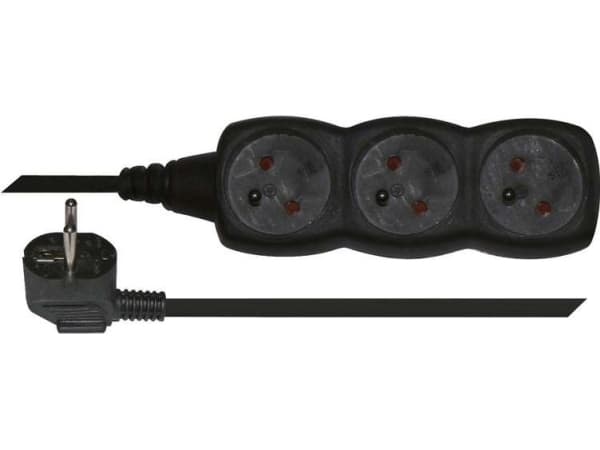 Emos 1902230300, Grunnleggende, Svart, 3 AC-utganger, 3 m, 250 V, 10 A