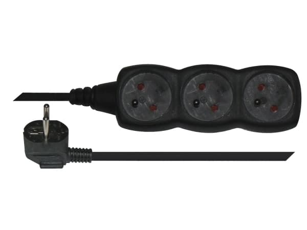 Emos 1902230300, Grunnleggende, Svart, 3 AC-utganger, 3 m, 250 V, 10 A Sort