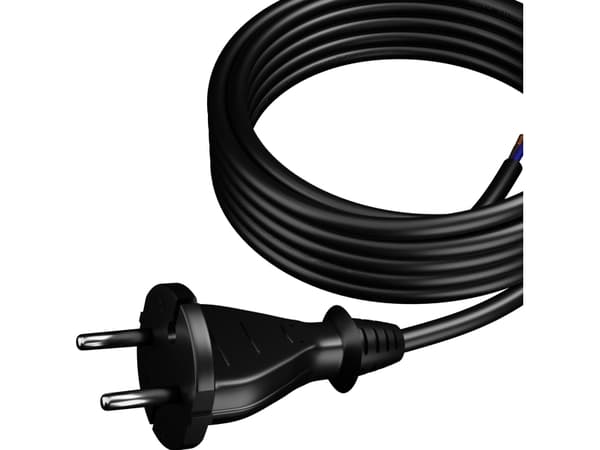 Plastrol liitäntäkaapeli pistokkeella PP-21 b/u 5m H05RR-F 2x1.5 (W-97196)
