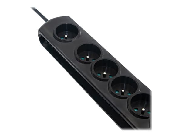 Qoltec - Overspenningsavleder - AC 230 V - 3680 watt - utgangskontakter: 7 - 1.5 m kabel - svart