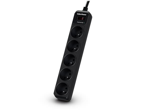 CyberPower Tracer III B0520SC0-FR, 350 J, 5 AC-utganger, Type E, 200 - 250 V, 50 - 60 Hz, Sort