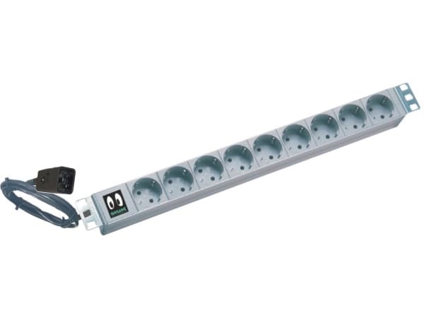 Online USV - Strømfordelingslist (kan monteres i rack) - inngang: IEC 60320 C20 - utgangskontakter: 9 (power CEE 7/7) - 1U - 19" - lysegrå, RAL 7035