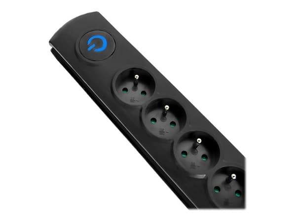 Qoltec - Overspenningsavleder - AC 230 V - 3680 watt - utgangskontakter: 8 - 1.8 m kabel - Europa - svart