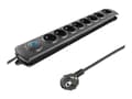 Miniatyrbilde 1 av 5: Qoltec - Overspenningsavleder - AC 230 V - 3680 watt - utgangskontakter: 8 - 1.8 m kabel - Europa - svart