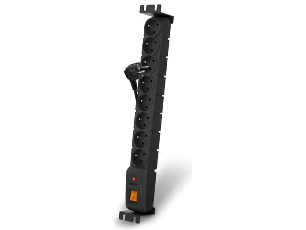 HSK DATA acar S8 FA RACK, 8 AC-utganger, 230 V, 50 Hz, 10 A, Sort, Plast