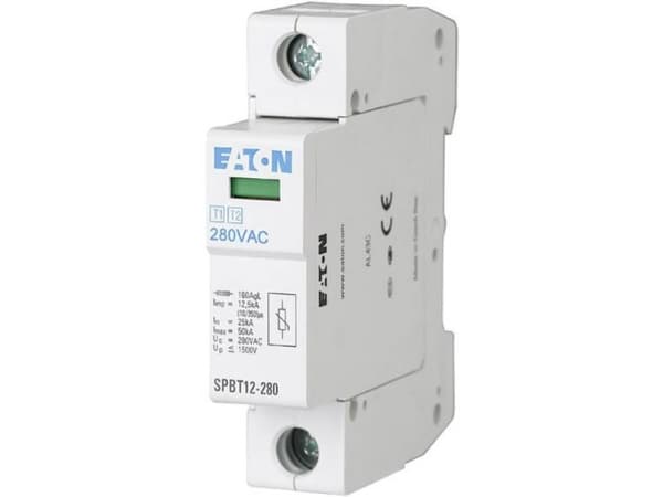 Eaton 158306 SPBT12-280/1 Overspændingsbeskyttelse afleder Overspændingsbeskyttelse til: Fordelerskab 1 stk