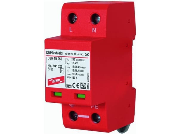 Ylijännitesuoja B+C Tyyppi 1+2 2P 12,5/25kA 1,5kV DEHNshield TN 255 941200