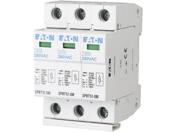 Eaton 158330 SPBT12-280/3 Overspændingsbeskyttelse afleder Overspændingsbeskyttelse til: Fordelerskab 1 stk
