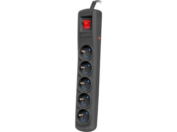 Armac ARC5, 5 AC-pistorasia(a), 250 V, 10 A, Musta, 5 m