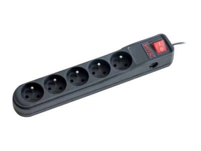 Armac ARC5, 5 AC-pistorasia(a), 250 V, 10 A, Musta, 5 m
