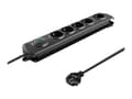 Miniatyrbilde 3 av 5: Qoltec - Overspenningsavleder - AC 230 V - 3680 watt - utgangskontakter: 5 - 3 m kabel - Frankrike - svart
