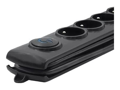 Qoltec - Overspenningsavleder - AC 230 V - 3680 watt - utgangskontakter: 5 - 3 m kabel - Frankrike - svart