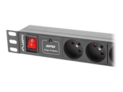 Lanberg PDU-07E-0200-BK, 7 AC-pistorasia(a), Tyyppi E, 220 - 250 V, 50 - 60 Hz, 16 A, 4000 W