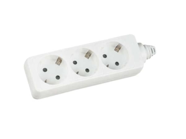 InLine 16435W, 3 AC-pistorasia(a), 230 V, 3500 W, 1,5 mm², Valkoinen, Muovi