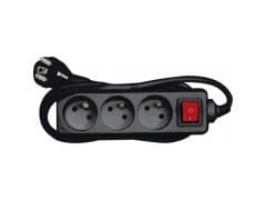 Vorel power strip standard 3 sockets 1.5m black (72625)