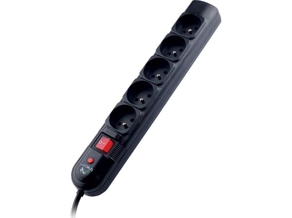 Tracer PowerGuard - Overspenningsavleder - AC 230 V - utgangskontakter: 5 - 1.8 m kabel - svart