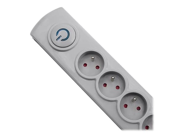 Qoltec - Överspänningsskydd - AC 230 V - 3680 Watt - utgångskontakter: 5 - 1.8 m sladd - Frankrike - grå