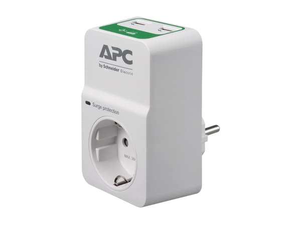 APC PM1WU2-GR, 918 J, 1 AC-pistorasia(a), 230 V, 50± 5 Hz, Valkoinen, 150 g