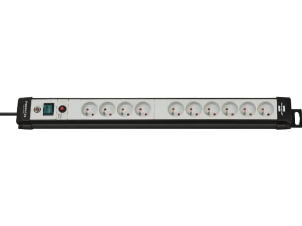 Brennenstuhl Premium-Line power strip, 10 sockets, 3m, gray-black (1951504600)
