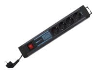 REV 0015462513, 2,5 m, Kulmikas, Musta, 4 AC-pistorasia(a), 250 V, 3500 W
