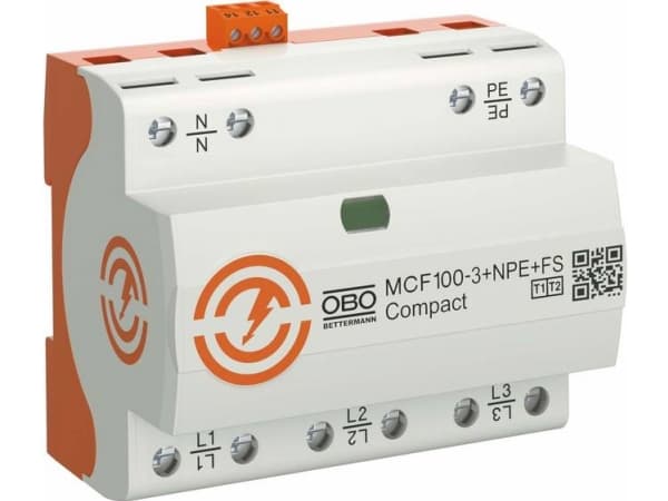 OBO MCF100-3+NPE+FS LightningController Kompakt trepolet med NPE+FS 255V 5096987 (5096987)