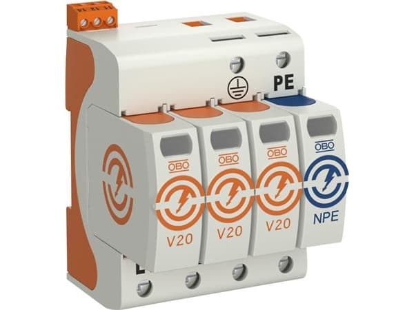 OBO Transientbeskyttelse V20 3+NPE 280V AC med fjernmelder beskyttelsesklasse II (OBO)
