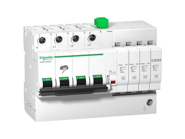 Schneider Electric iQuick PRD8r ylijännitesuoja - 3p+N - 264 V - etäsiirrolla A9L16300