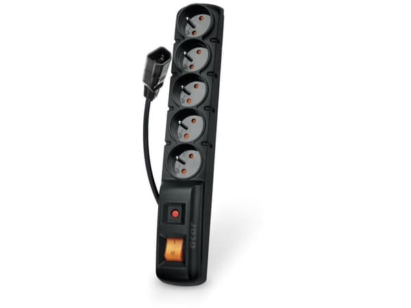 HSKDATA W0087 Acar F5 IEC surge protection strip, black, 3m