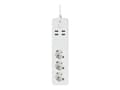 Miniatyrbild 4 av 5: Nedis Wi-Fi Smart Extension Socket - Smart kraftlist - AC 100-240 V - 3680 Watt - utgångskontakter: 3 (4 x USB, 3 x strömtyp F) - 1.8 m sladd - vit